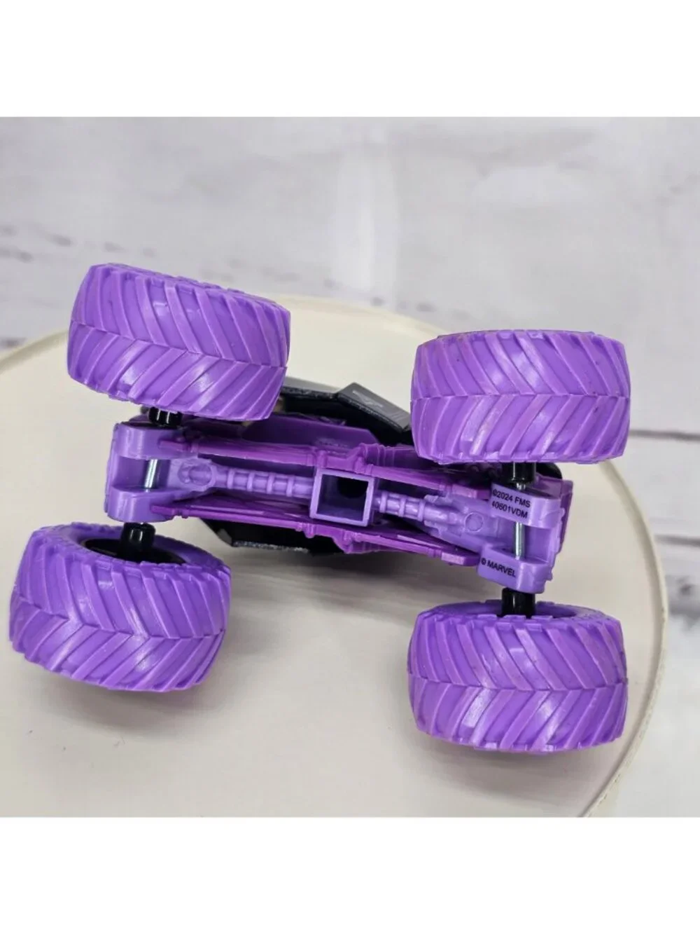 Black Panther Monster Truck Toy With Purple Tires & Black Detailing - Marvel Des